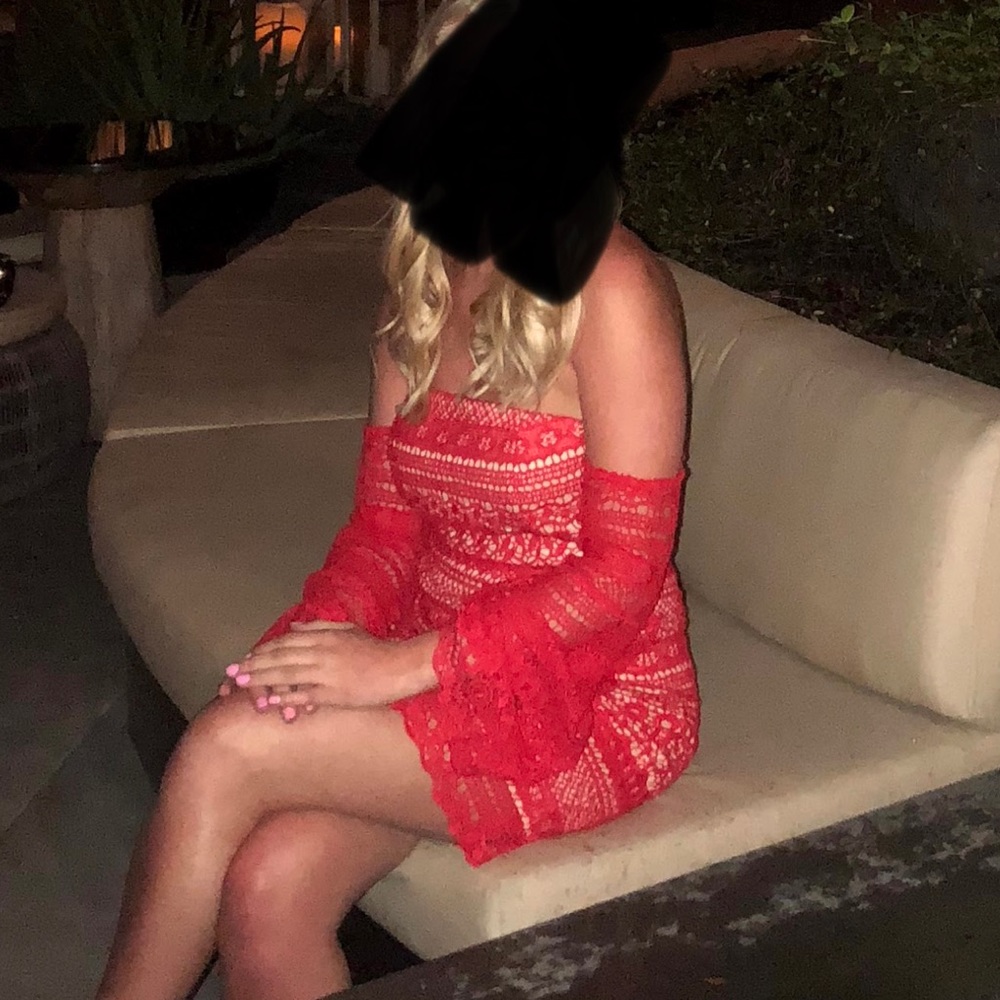 Akira Red off the shoulder dress